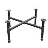 Base de mesa de centro, patas en cruz, hierro fundido y acero Ø 42 mm, 101 × 101 cm, altura 44 cm