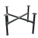 Base de mesa de centro, patas en cruz, hierro fundido y acero Ø 42 mm, 101 × 101 cm, altura 54 cm
