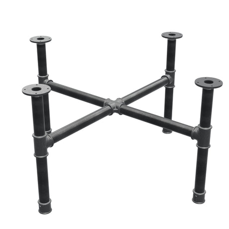 Base de mesa de centro, patas en cruz, hierro fundido y acero Ø 42 mm, 101 × 101 cm, altura 54 cm