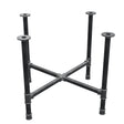 Base de mesa de comedor, patas en cruz, hierro fundido y acero Ø 42 mm, 101 × 101 cm, altura 74 cm