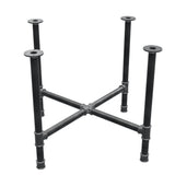 Base de mesa de comedor, patas en cruz, hierro fundido y acero Ø 42 mm, 101 × 101 cm, altura 74 cm
