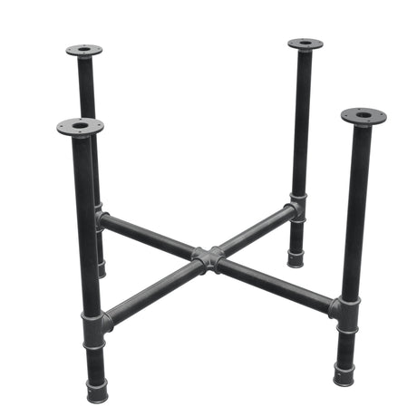 Base de mesa de comedor, patas en cruz, hierro fundido y acero Ø 42 mm, 101 × 101 cm, altura 74 cm