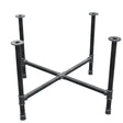Base de mesa de comedor, patas en cruz, hierro fundido y acero Ø 42 mm, 121 × 121 cm, altura 74 cm