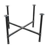 Base de mesa de comedor, patas en cruz, hierro fundido y acero Ø 42 mm, 121 × 121 cm, altura 74 cm