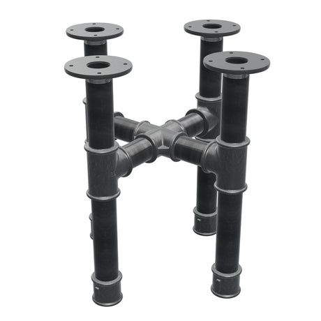 Base de mesa de centro, patas en cruz, hierro fundido y acero Ø 42 mm, 41 × 41 cm, altura 44 cm