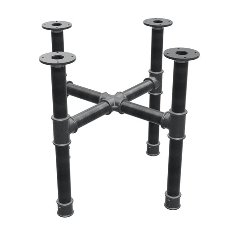 Base de mesa de centro, patas en cruz, hierro fundido y acero Ø 42 mm, 61 × 61 cm, altura 54 cm
