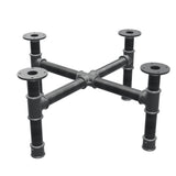 Base de mesa de centro, patas en cruz, hierro fundido y acero Ø 42 mm, 71 × 71 cm, altura 34 cm