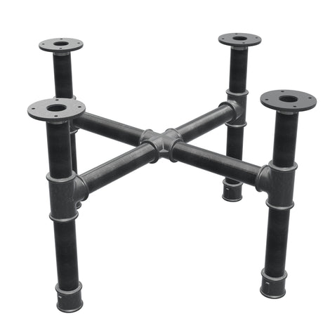 Base de mesa de centro, patas en cruz, hierro fundido y acero Ø 42 mm, 71 × 71 cm, altura 44 cm