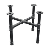 Base de mesa de centro, patas en cruz, hierro fundido y acero Ø 42 mm, 71 × 71 cm, altura 54 cm