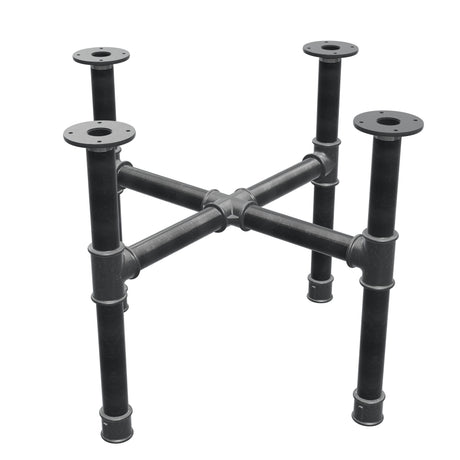 Base de mesa de centro, patas en cruz, hierro fundido y acero Ø 42 mm, 71 × 71 cm, altura 54 cm
