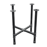 Base de mesa de comedor, patas en cruz, hierro fundido y acero Ø 42 mm, 71 × 71 cm, altura 74 cm