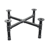 Base de mesa de centro, patas en cruz, hierro fundido y acero Ø 42 mm, 81 × 81 cm, altura 34 cm