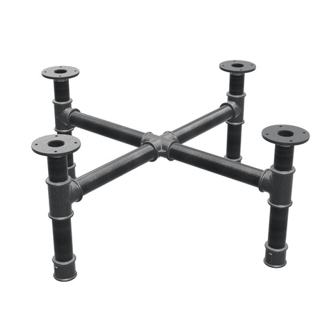 Base de mesa de centro, patas en cruz, hierro fundido y acero Ø 42 mm, 81 × 81 cm, altura 34 cm