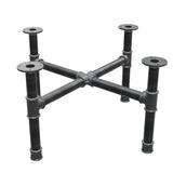 Base de mesa de centro, patas en cruz, hierro fundido y acero Ø 42 mm, 81 × 81 cm, altura 44 cm