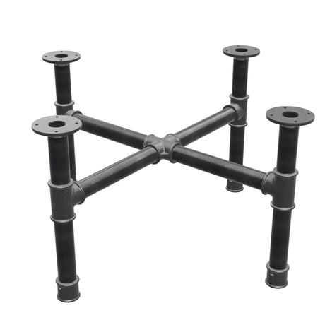 Base de mesa de centro, patas en cruz, hierro fundido y acero Ø 42 mm, 81 × 81 cm, altura 44 cm