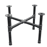 Base de mesa de centro, patas en cruz, hierro fundido y acero Ø 42 mm, 81 × 81 cm, altura 54 cm