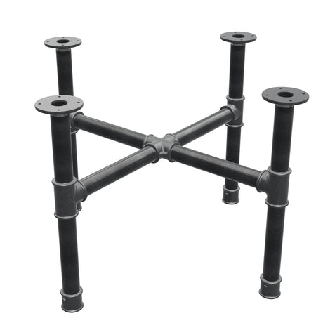 Base de mesa de centro, patas en cruz, hierro fundido y acero Ø 42 mm, 81 × 81 cm, altura 54 cm