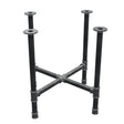 Base de mesa de comedor, patas en cruz, hierro fundido y acero Ø 42 mm, 81 × 81 cm, altura 74 cm