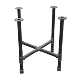 Base de mesa de comedor, patas en cruz, hierro fundido y acero Ø 42 mm, 81 × 81 cm, altura 74 cm