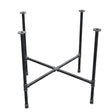 Base de mesa de comedor, patas en cruz, hierro fundido y acero Ø 27 mm, 95 × 95 cm, altura 74 cm