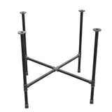 Base de mesa de comedor, patas en cruz, hierro fundido y acero Ø 27 mm, 95 × 95 cm, altura 74 cm