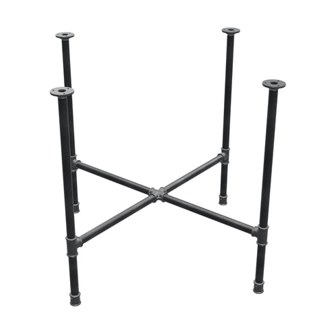 Base de mesa de comedor, patas en cruz, hierro fundido y acero Ø 27 mm, 95 × 95 cm, altura 74 cm
