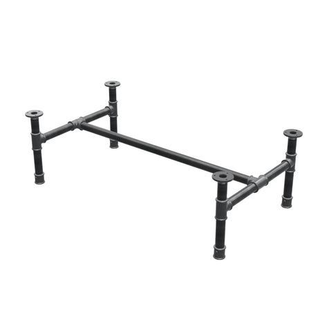 Base de mesa de centro, estructura en H, hierro fundido y acero Ø 34 mm, 102 × 56 cm, altura 32 cm