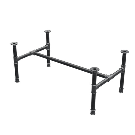 Base de mesa de centro, estructura en H, hierro fundido y acero Ø 34 mm, 102 × 56 cm, altura 42 cm