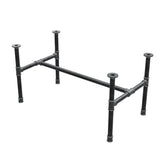 Base de mesa de centro, estructura en H, hierro fundido y acero Ø 34 mm, 102 × 56 cm, altura 52 cm