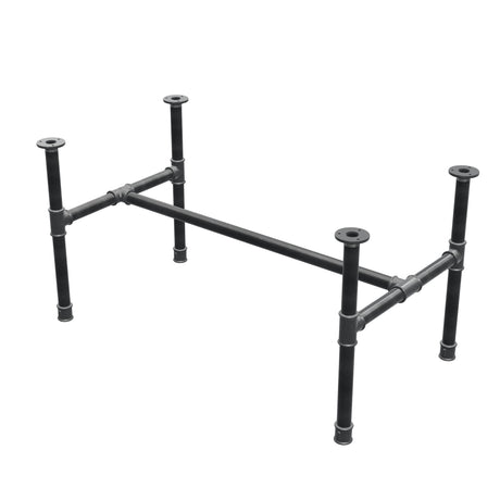 Base de mesa de centro, estructura en H, hierro fundido y acero Ø 34 mm, 102 × 56 cm, altura 52 cm