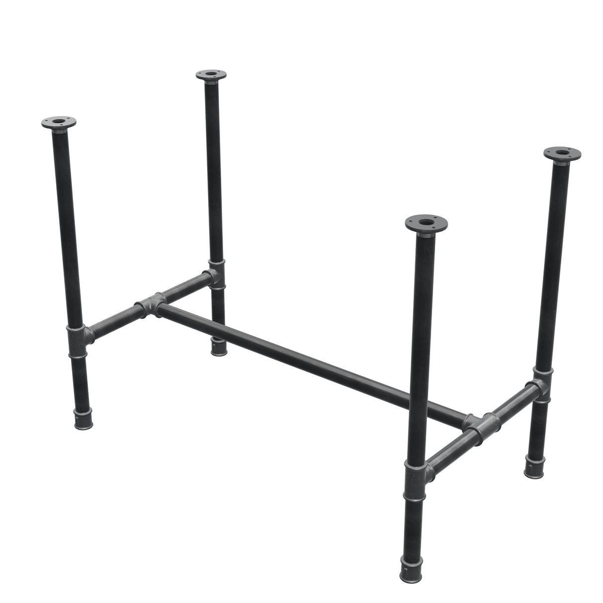Base de mesa de comedor, estructura en H, hierro fundido y acero Ø 34 mm, 102 × 56 cm, altura 75 cm