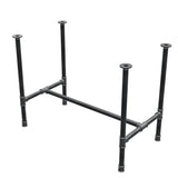 Base de mesa de comedor, estructura en H, hierro fundido y acero Ø 34 mm, 102 × 56 cm, altura 75 cm