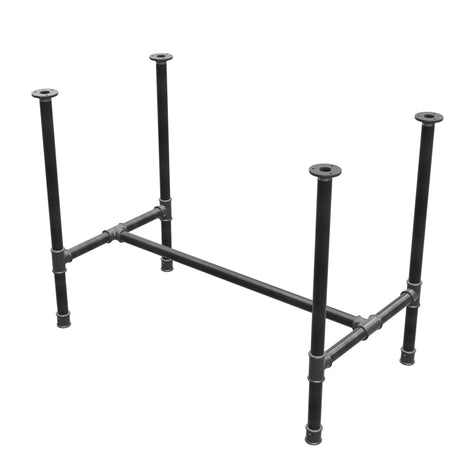 Base de mesa de comedor, estructura en H, hierro fundido y acero Ø 34 mm, 102 × 56 cm, altura 75 cm