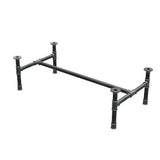 Base de mesa de centro, estructura en H, hierro fundido y acero Ø 34 mm, 112 × 56 cm, altura 32 cm