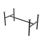 Base de mesa de centro, estructura en H, hierro fundido y acero Ø 34 mm, 112 × 56 cm, altura 52 cm