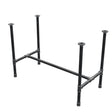 Base de mesa de comedor, estructura en H, hierro fundido y acero Ø 34 mm, 112 × 56 cm, altura 75 cm