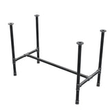 Base de mesa de comedor, estructura en H, hierro fundido y acero Ø 34 mm, 112 × 56 cm, altura 75 cm