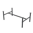 Base de mesa de centro, estructura en H, hierro fundido y acero Ø 34 mm, 112 × 66 cm, altura 42 cm