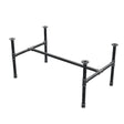Base de mesa de centro, estructura en H, hierro fundido y acero Ø 34 mm, 112 × 66 cm, altura 52 cm