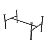 Base de mesa de centro, estructura en H, hierro fundido y acero Ø 34 mm, 112 × 66 cm, altura 52 cm