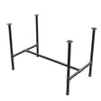 Base de mesa de comedor, estructura en H, hierro fundido y acero Ø 34 mm, 112 × 66 cm, altura 75 cm