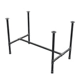 Base de mesa de comedor, estructura en H, hierro fundido y acero Ø 34 mm, 112 × 66 cm, altura 75 cm