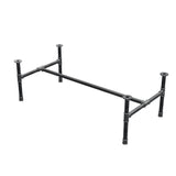 Base de mesa de centro, estructura en H, hierro fundido y acero Ø 34 mm, 132 × 66 cm, altura 42 cm