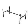 Base de mesa de centro, estructura en H, hierro fundido y acero Ø 34 mm, 132 × 66 cm, altura 52 cm