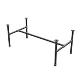 Base de mesa de centro, estructura en H, hierro fundido y acero Ø 34 mm, 132 × 66 cm, altura 52 cm