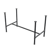 Base de mesa de comedor, estructura en H, hierro fundido y acero Ø 34 mm, 132 × 66 cm, altura 75 cm