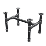 Base de mesa de centro, estructura en H, hierro fundido y acero Ø 34 mm, 52 × 36 cm, altura 32 cm