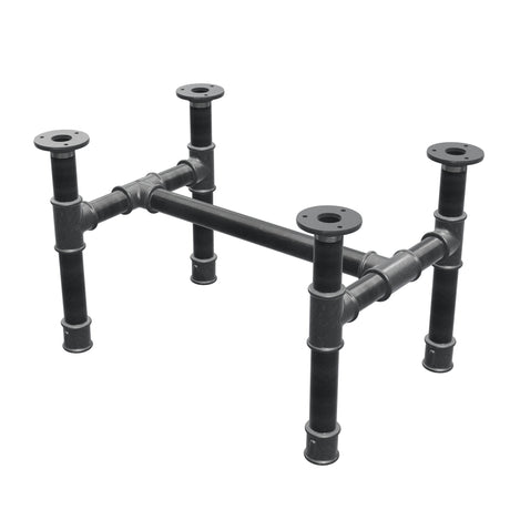 Base de mesa de centro, estructura en H, hierro fundido y acero Ø 34 mm, 52 × 36 cm, altura 32 cm