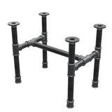 Base de mesa de centro, estructura en H, hierro fundido y acero Ø 34 mm, 52 × 36 cm, altura 42 cm
