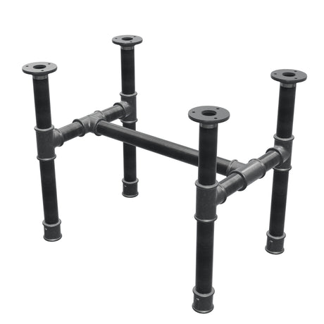 Base de mesa de centro, estructura en H, hierro fundido y acero Ø 34 mm, 52 × 36 cm, altura 42 cm